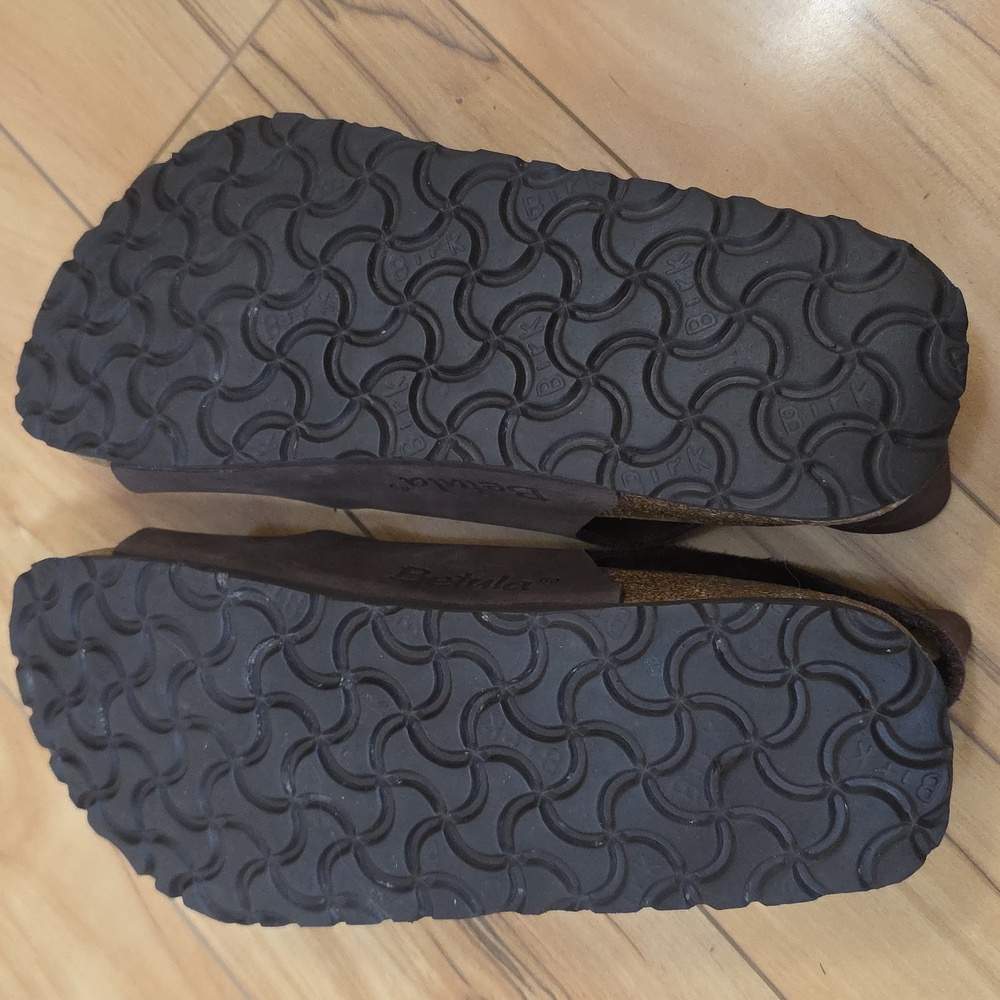 Birkenstock Betula Brown Milano Sandals Size EU 38(7-7.5) Antique Bronze Buckles - Picture 5 of 16